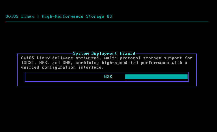 Installer deployment progress and disk layout