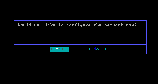 Network configuration yes/no prompt